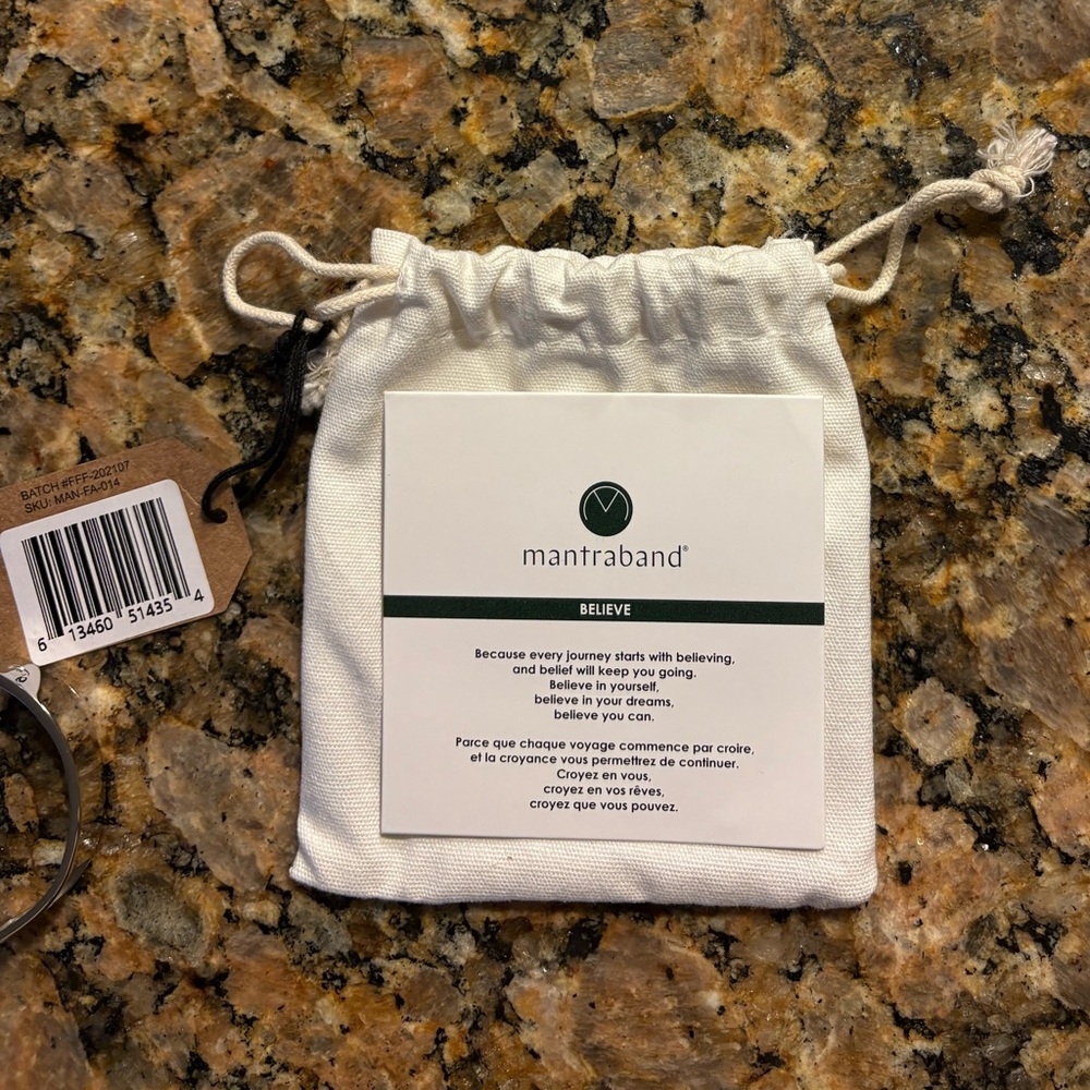 NWT Mantraband “BELIEVE” Statement Cuff Bracelet - Hypoallergenic & Adjustable - Picture 10 of 11